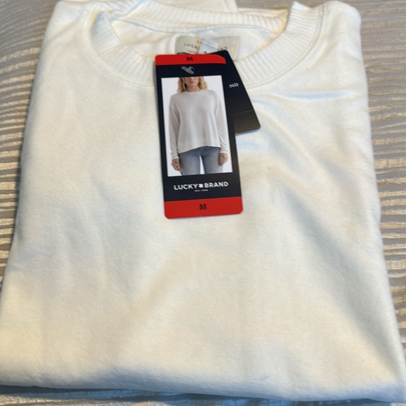 Lucky Brand Women’s Crewneck Pullover Soft Knit Sweater marshmallow NWT - Picture 10 of 12